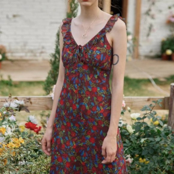 Floral Printed Slip Dress - Picture 2 of 5